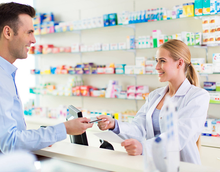 Pharmacist helping a customer